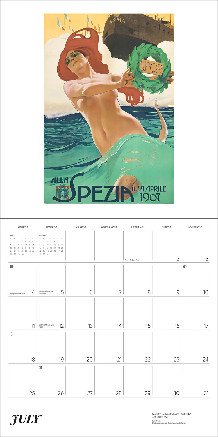 Pomegranate Italy Vintage Travel Posters 2027 vægkalender