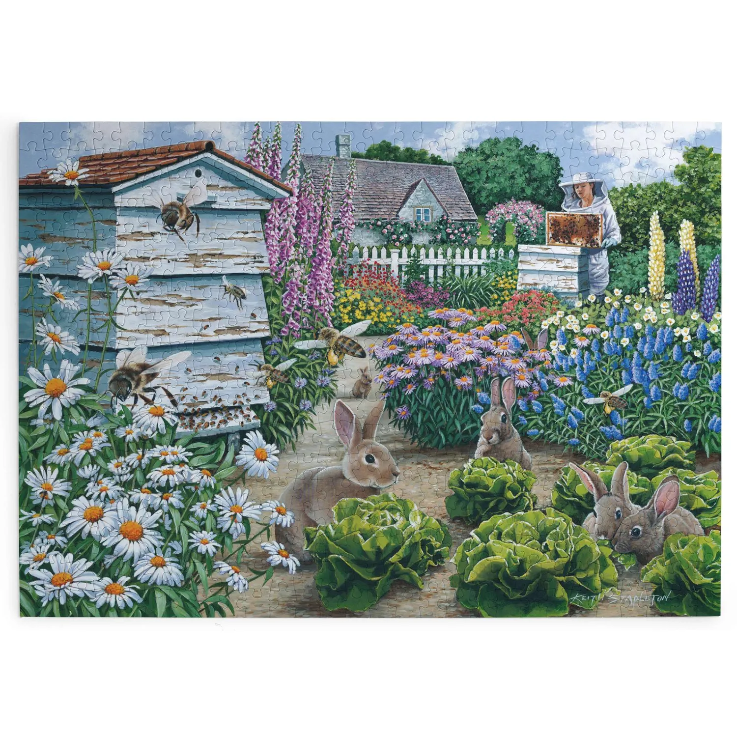 House of Puzzle Honey Bunnies puslespil 500 brikker kaninmotiv