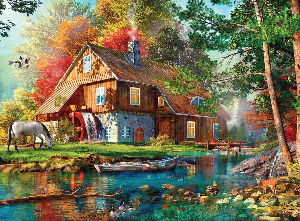 Buffalo Games Country Life Autumn Watermill puslespil 1000 brikker efterår