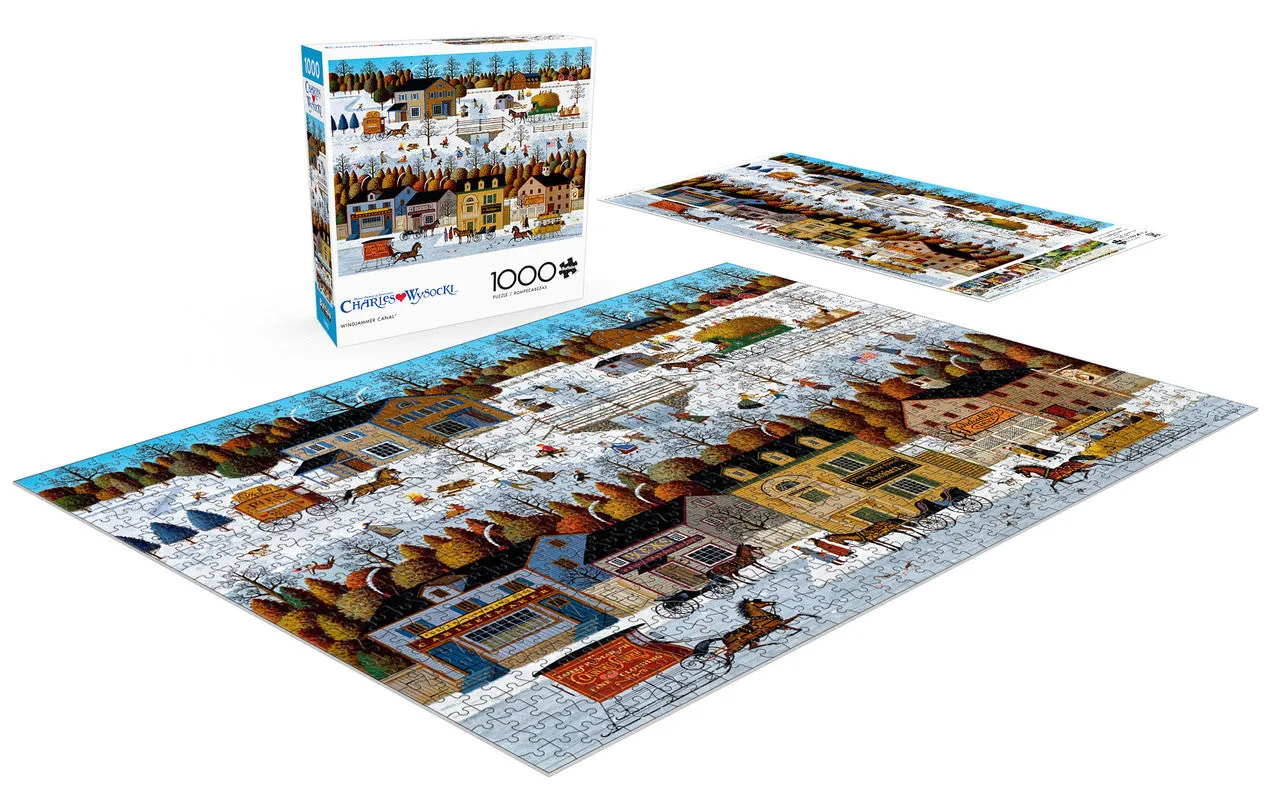 Buffalo Games Wysocki Windjammer Canal puslespil 1000 brikker vinter