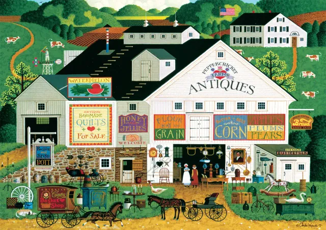 Buffalo Games Charles Wysocki Peppercricket Farms puslespil 300 store brikker