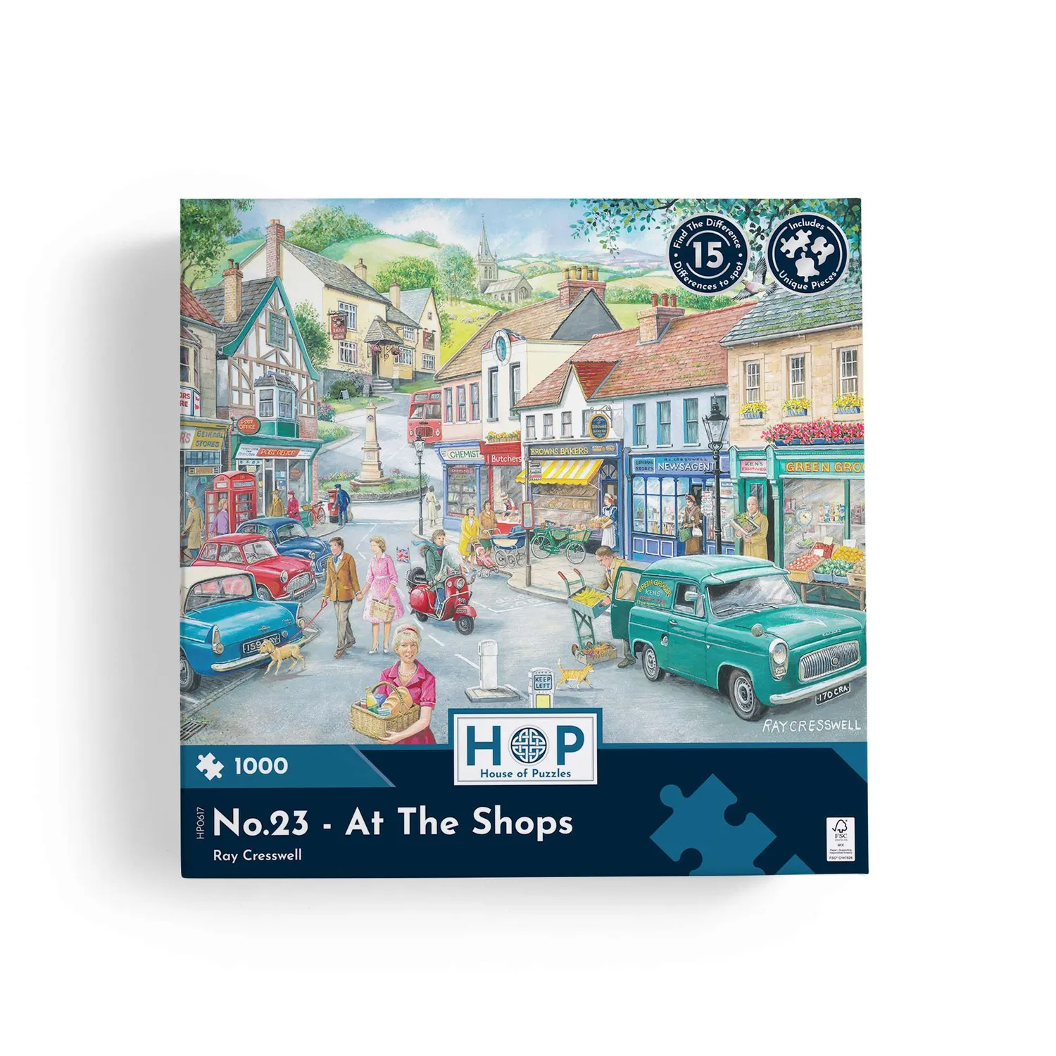 House of Puzzle No.23 At The Shops puslespil 1000 brikker find forskellen