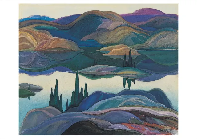 Pomegranate Franklin Carmichael Mirror Lake kort landskab
