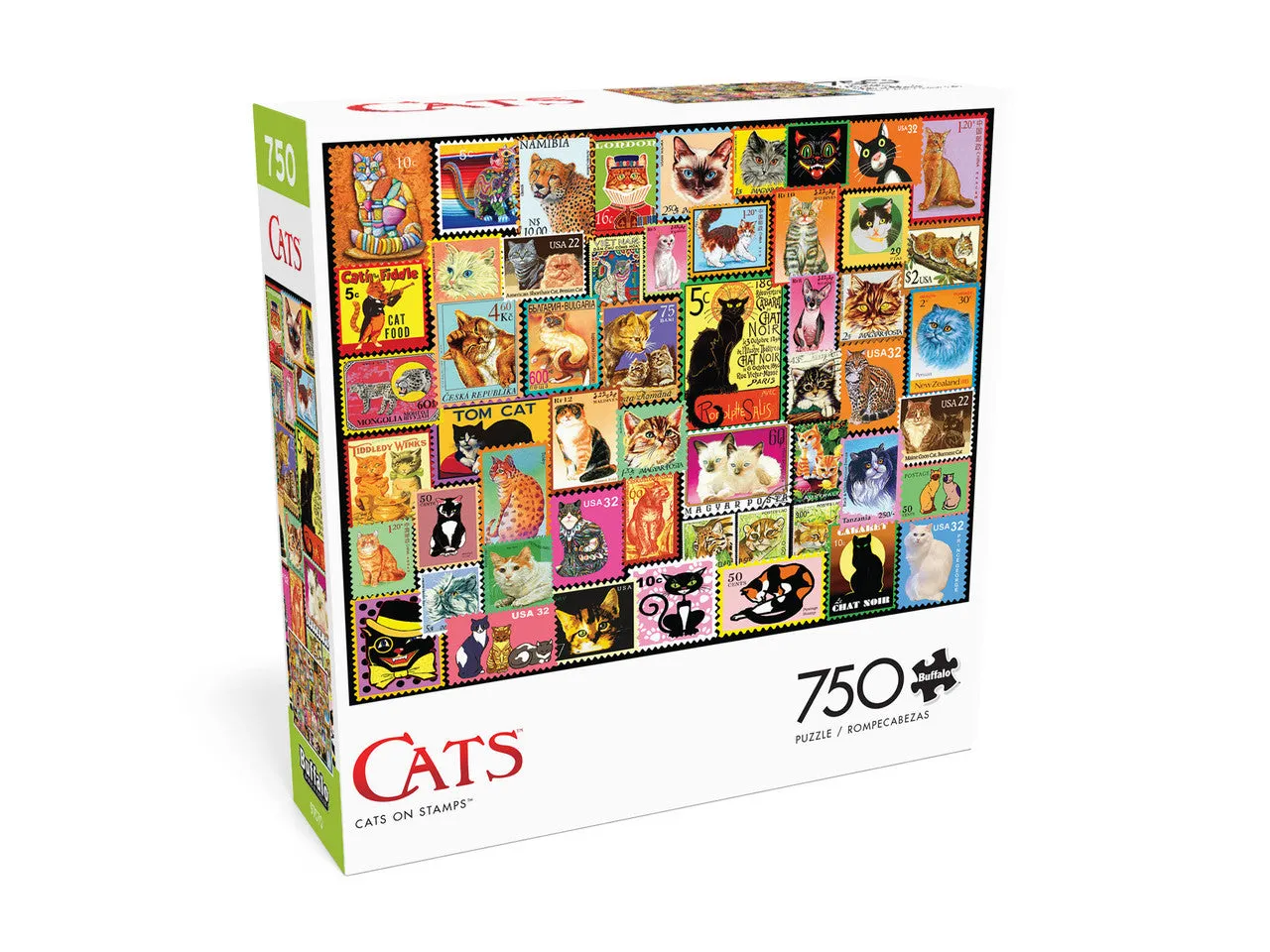 Buffalo Games Cats on Stamps puslespil 750 brikker katte