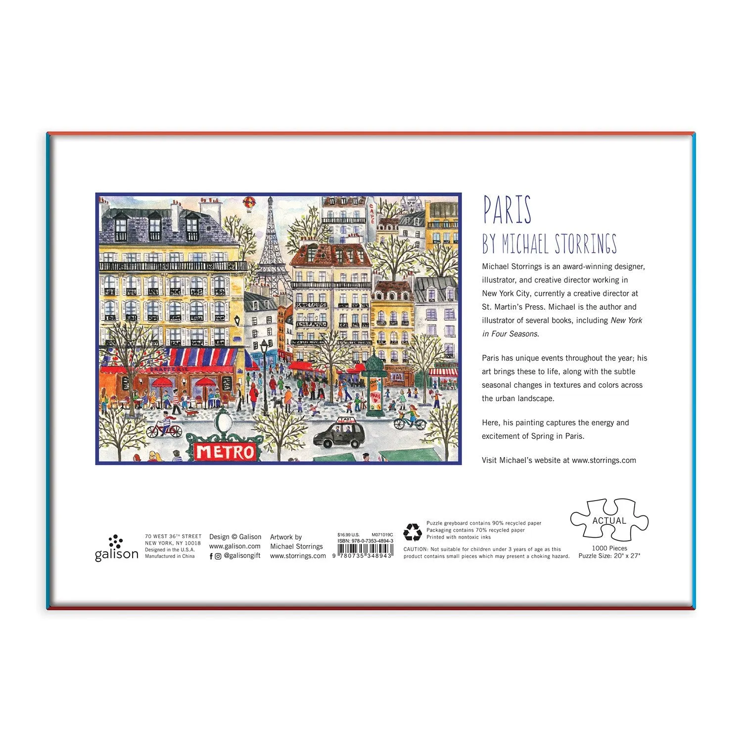 Good Puzzle Co. Michael Storrings Paris puslespil 1000 brikker bymotiv