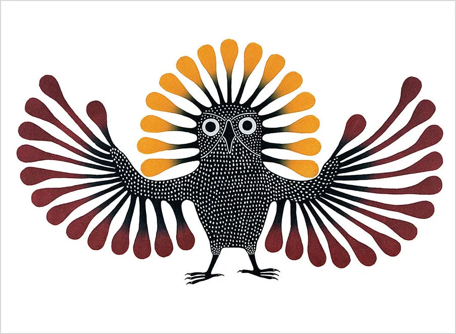 Inuit Art Birds postkortbog 30 fuglemotiver