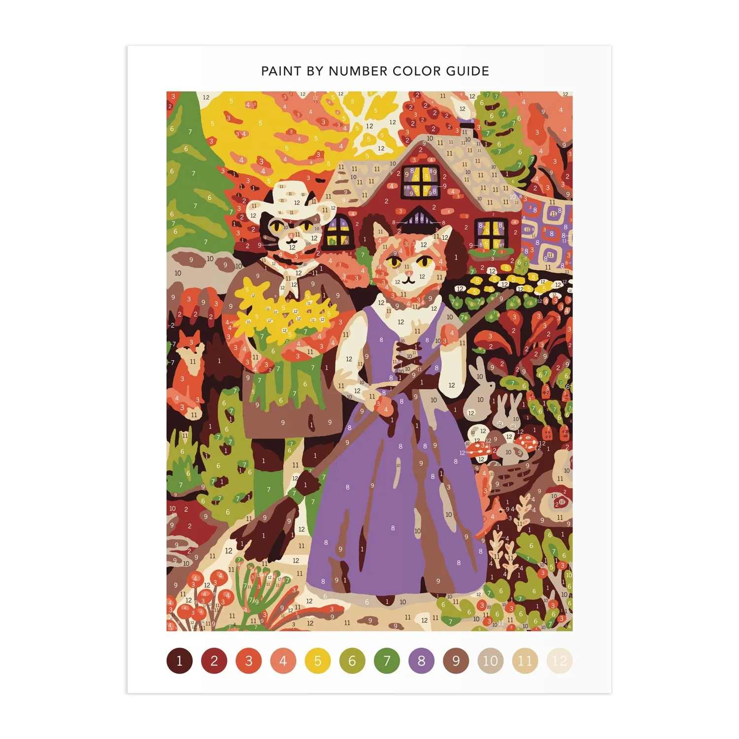 Good Puzzle Co. Cottage Cats mal efter tal sæt 23x30 cm