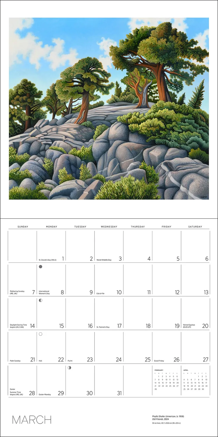 Pomegranate Nature Divine Phyllis Shafer 2027 vægkalender landskaber