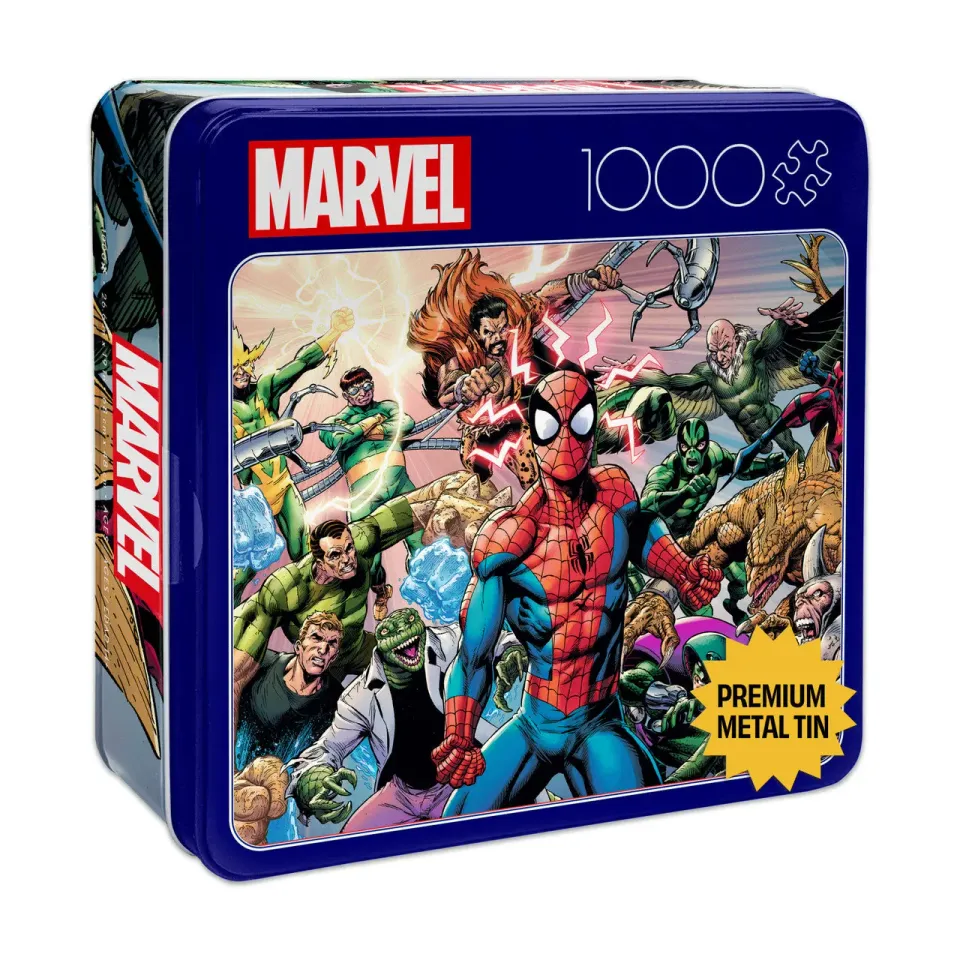 Buffalo Games Spider-Man Sinister War puslespil 1000 metaldåse