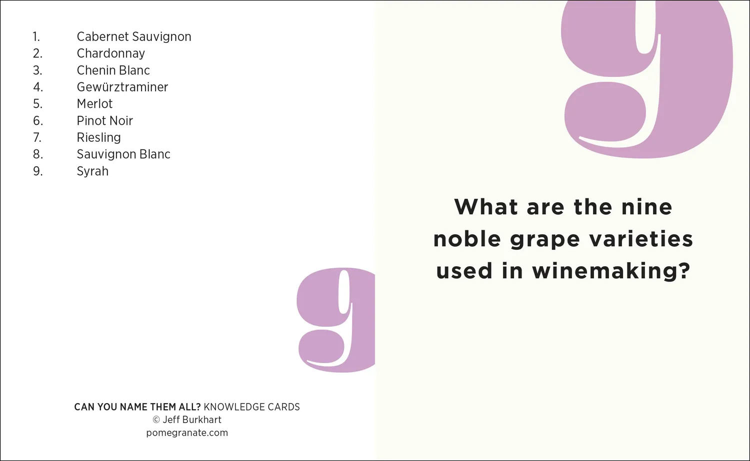 Pomegranate Knowledge Cards Can You Name Them All quizkort