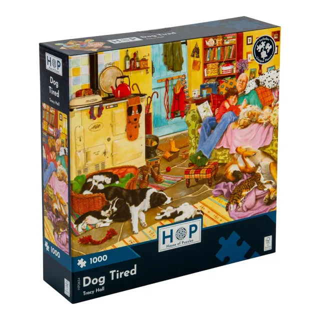 House of Puzzle Dog Tired puslespil 1000 brikker hunde