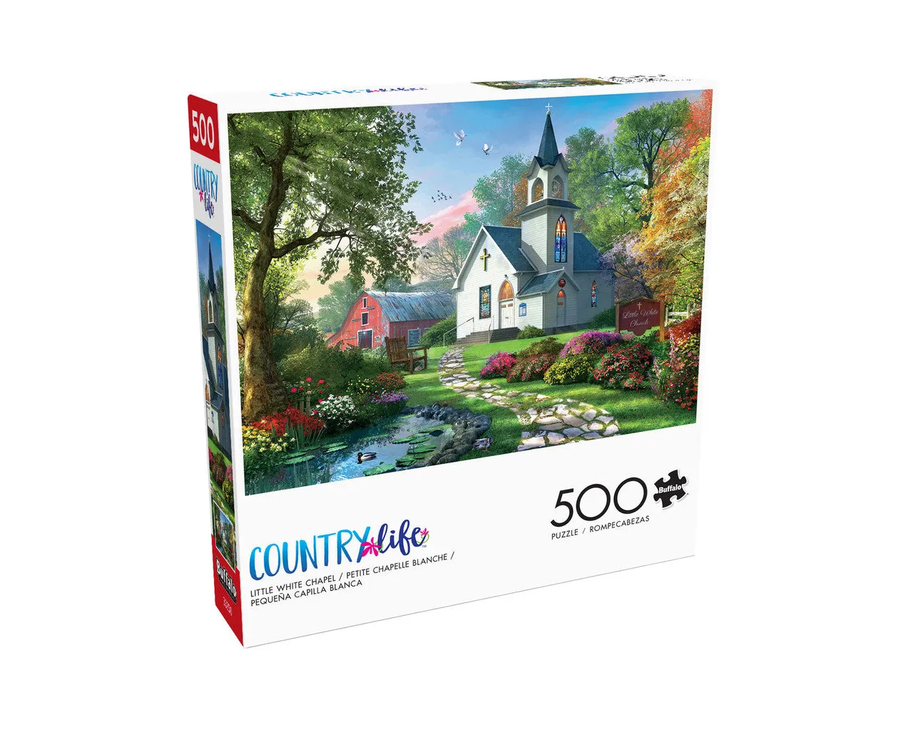 Buffalo Games Country Life Little White Chapel puslespil 500 brikker kapel