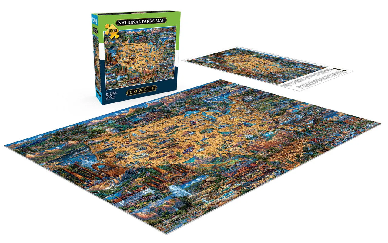 Buffalo Games Eric Dowdle National Parks Map puslespil 1000 USA-kort