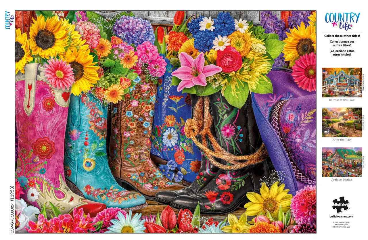 Buffalo Games Country Life Cowgirl Colors puslespil 1000 brikker