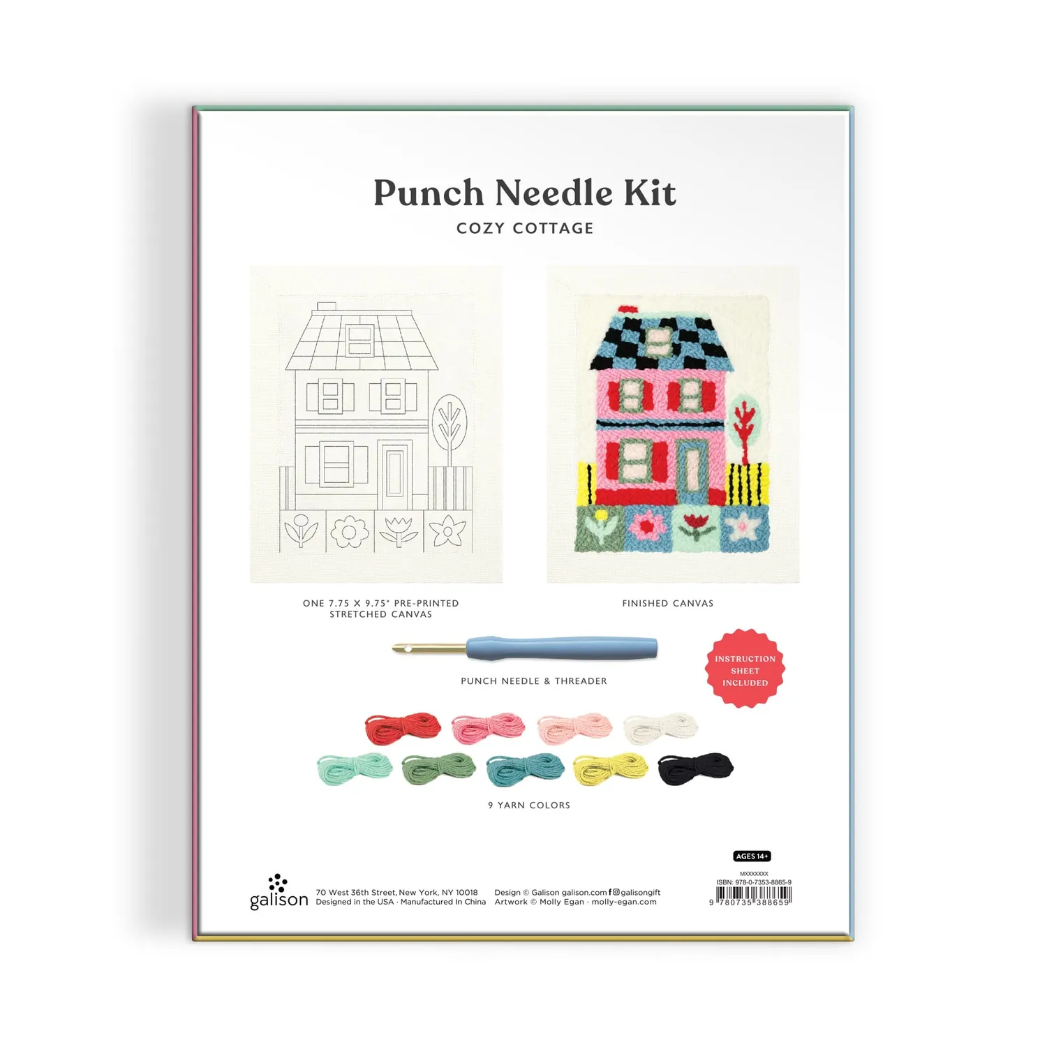 Molly Egan Cozy Cottage punch needle sæt broderi kit