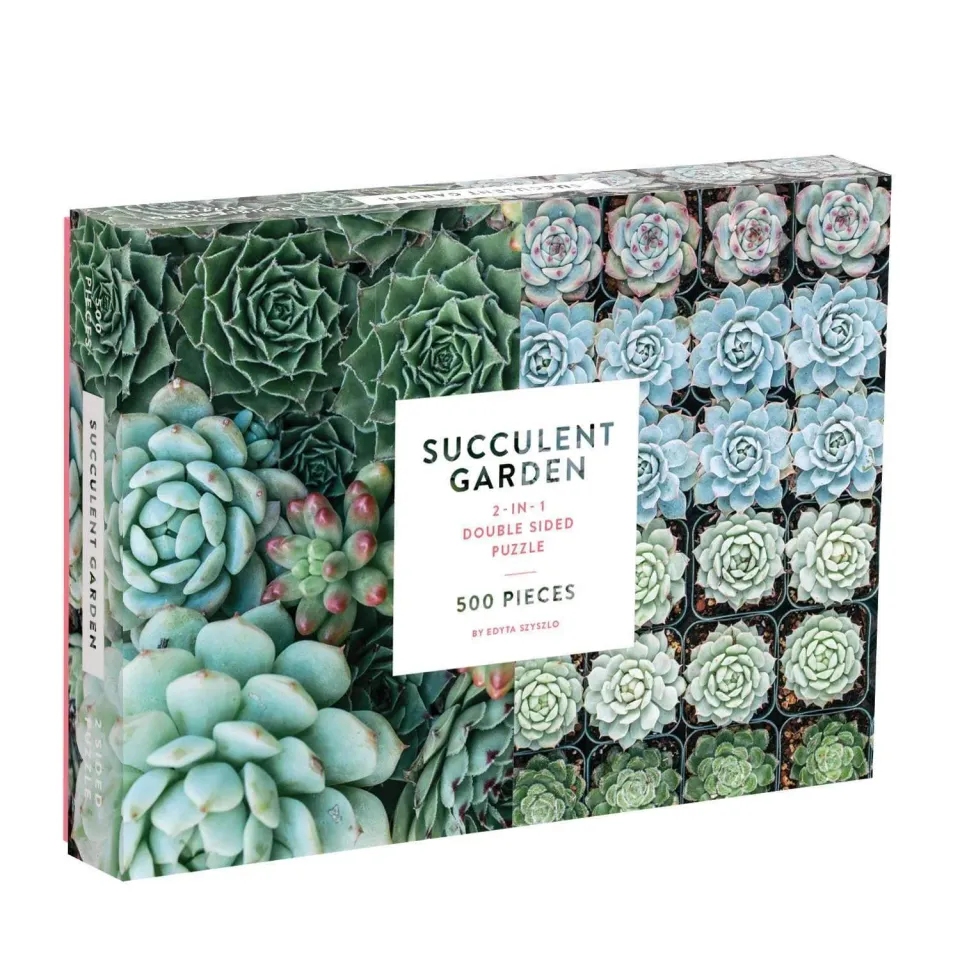 Galison Succulent Garden 500 puslespil dobbeltsidet 500 brikker