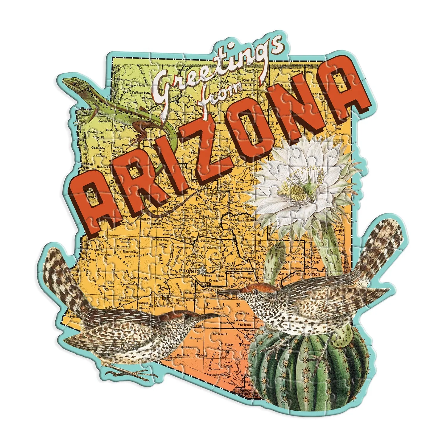 Galison Arizona minipuslespil 100 brikker formet