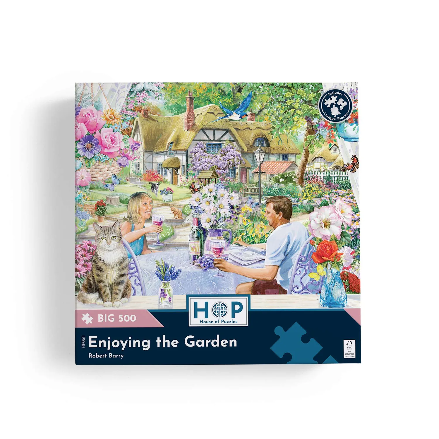 House of Puzzle BIG Enjoying Garden puslespil 500 brikker havemotiv