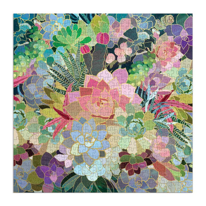 Galison Mia Charro Succulent Mosaic puslespil 500 brikker folie