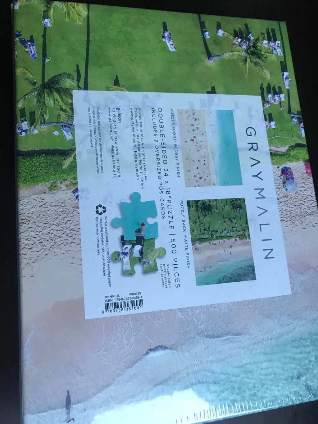 Good Puzzle Co. Gray Malin Hawaii Beach puslespil 500 dobbeltsidet