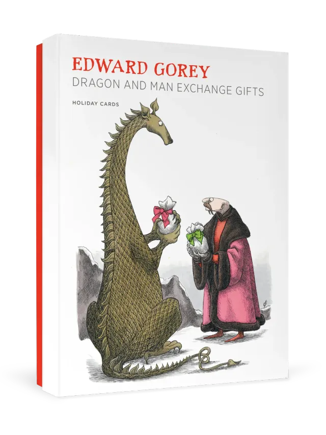 Pomegranate Edward Gorey Dragon julekort humor gave
