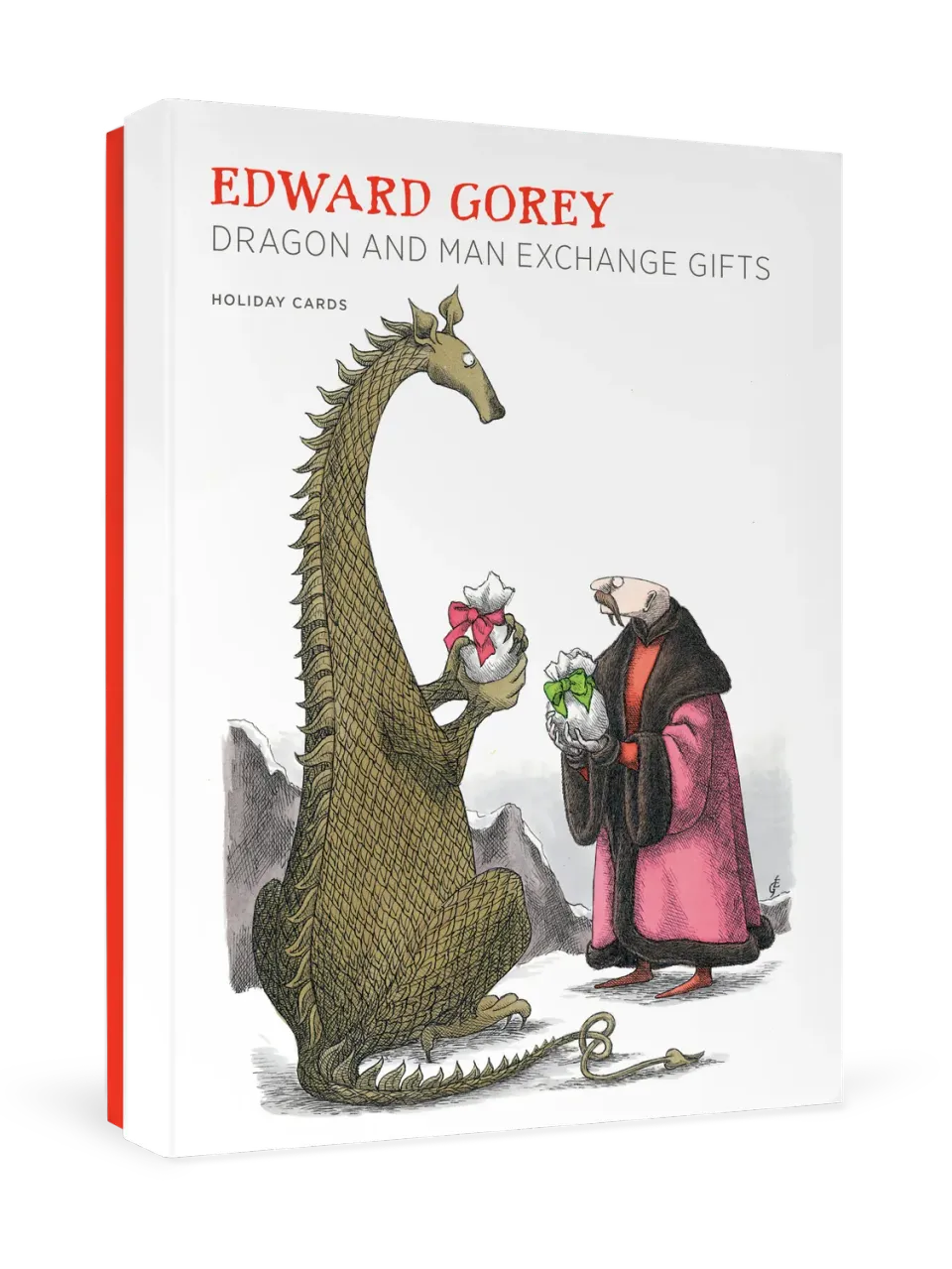 Pomegranate Edward Gorey Dragon julekort humor gave