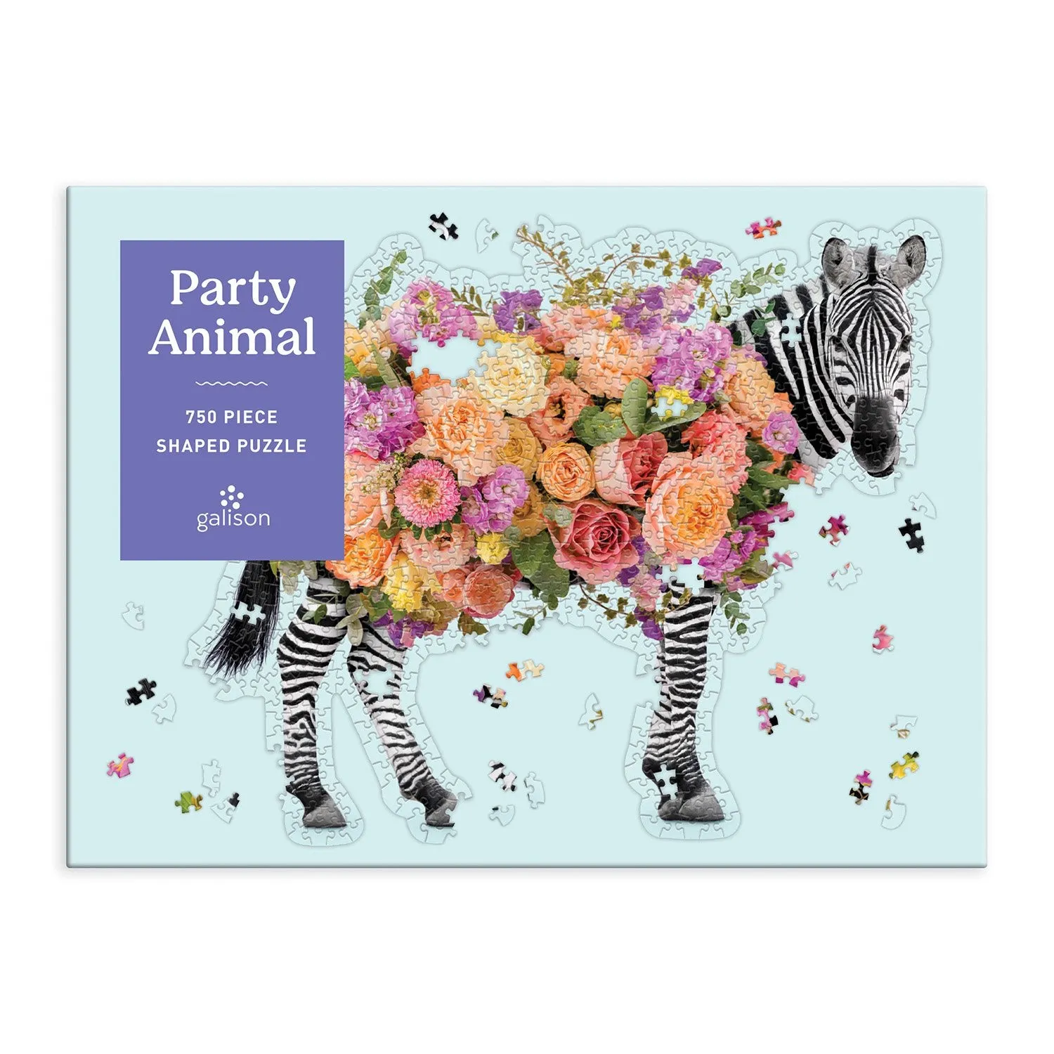Good Puzzle Party Animal puslespil 750 brikker zebra blomst