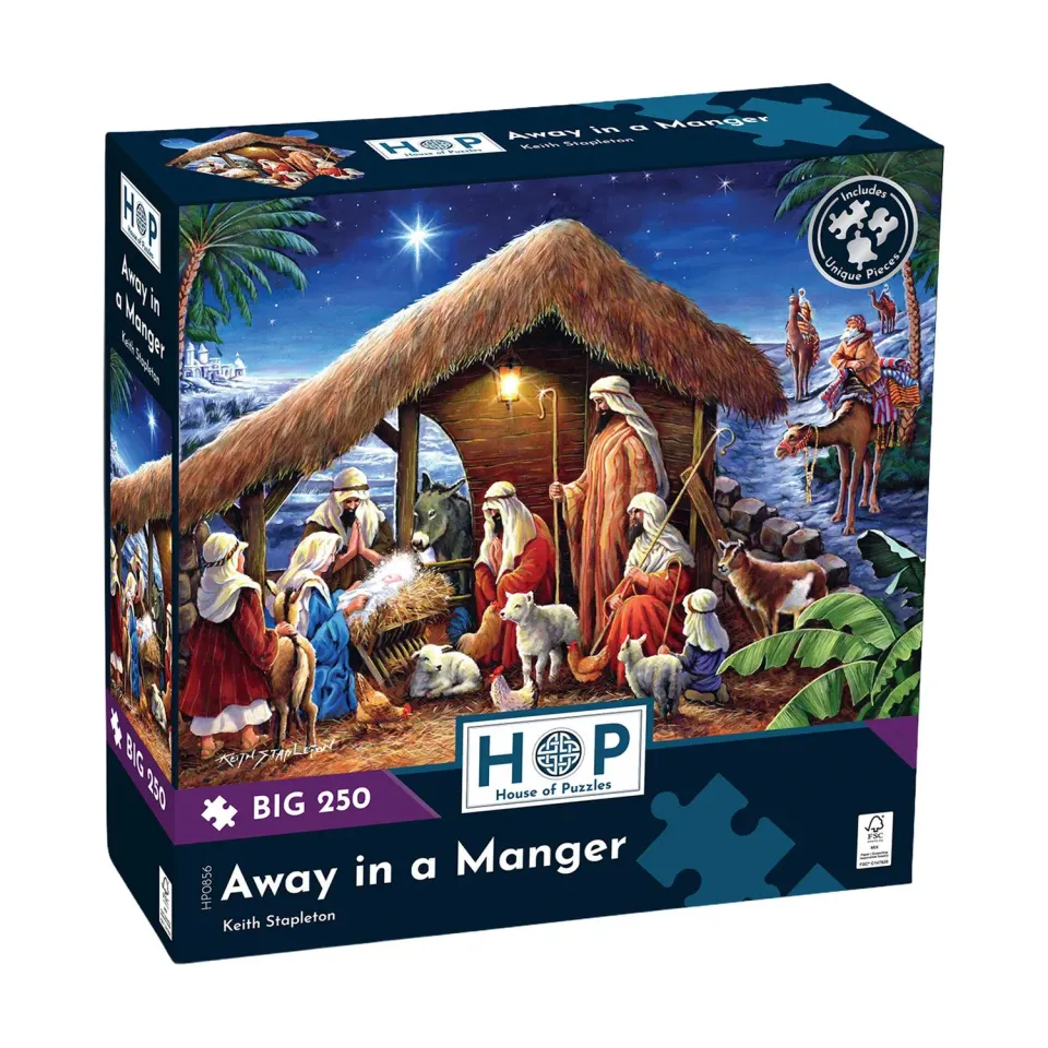 House of Puzzles Away In a Manger BIG 250 puslespil 250 brikker jul