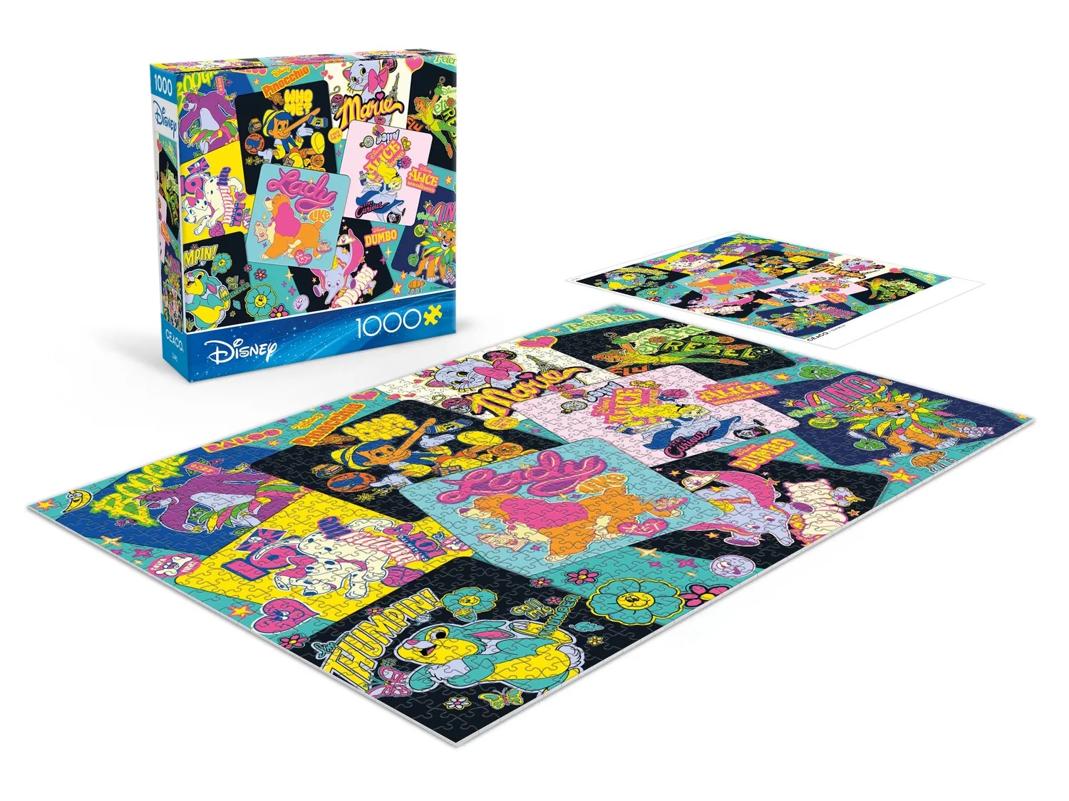 Ceaco Disney Sticker Collage puslespil 1000 brikker retro