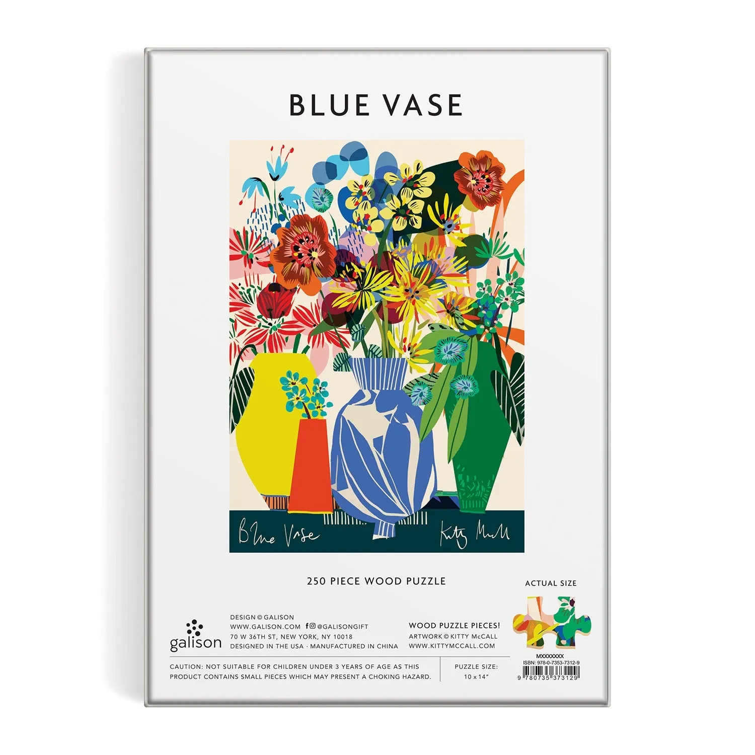 Galison Kitty McCall Blue Vase træpuslespil 250 brikker
