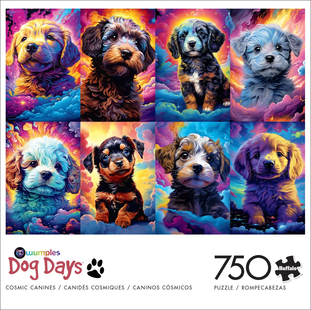 Buffalo Games Dog Days Cosmic Canines puslespil 750 hunde