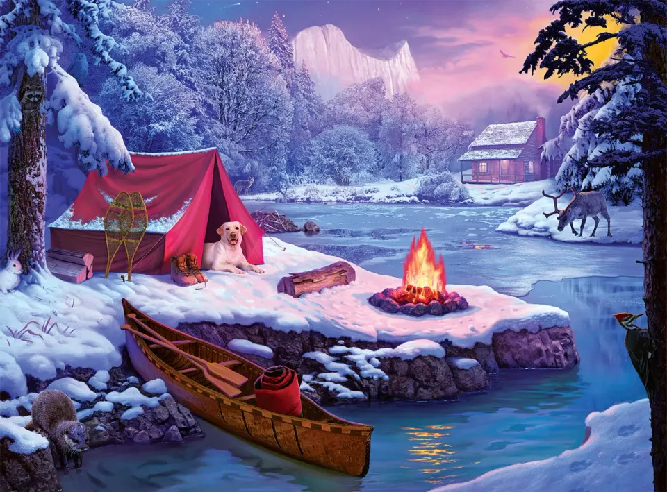 Buffalo Games Country Life Snowy Retreat puslespil 1000 brikker vinter