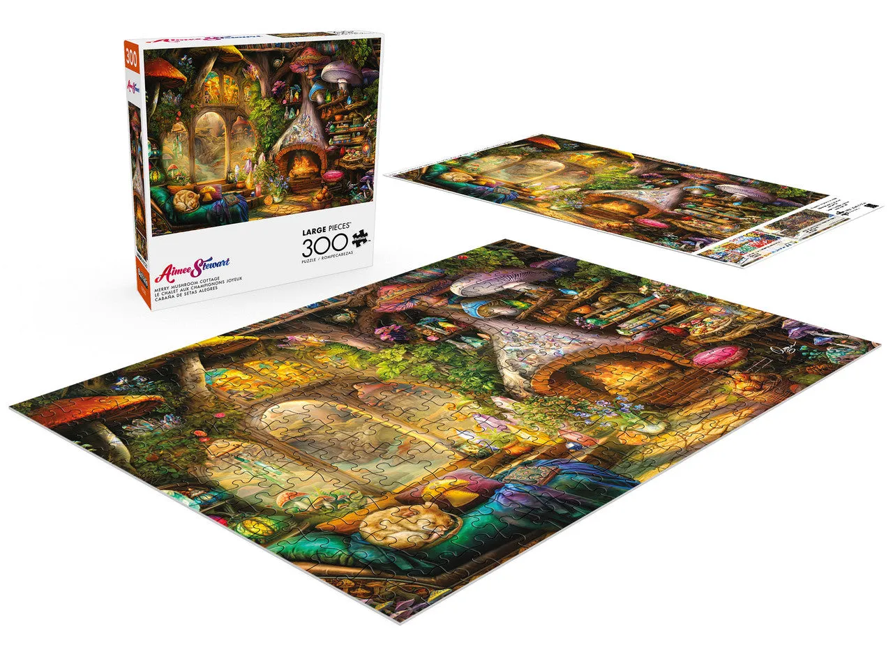 Buffalo Games Aimee Stewart Merry Mushroom Cottage puslespil 300 brikker