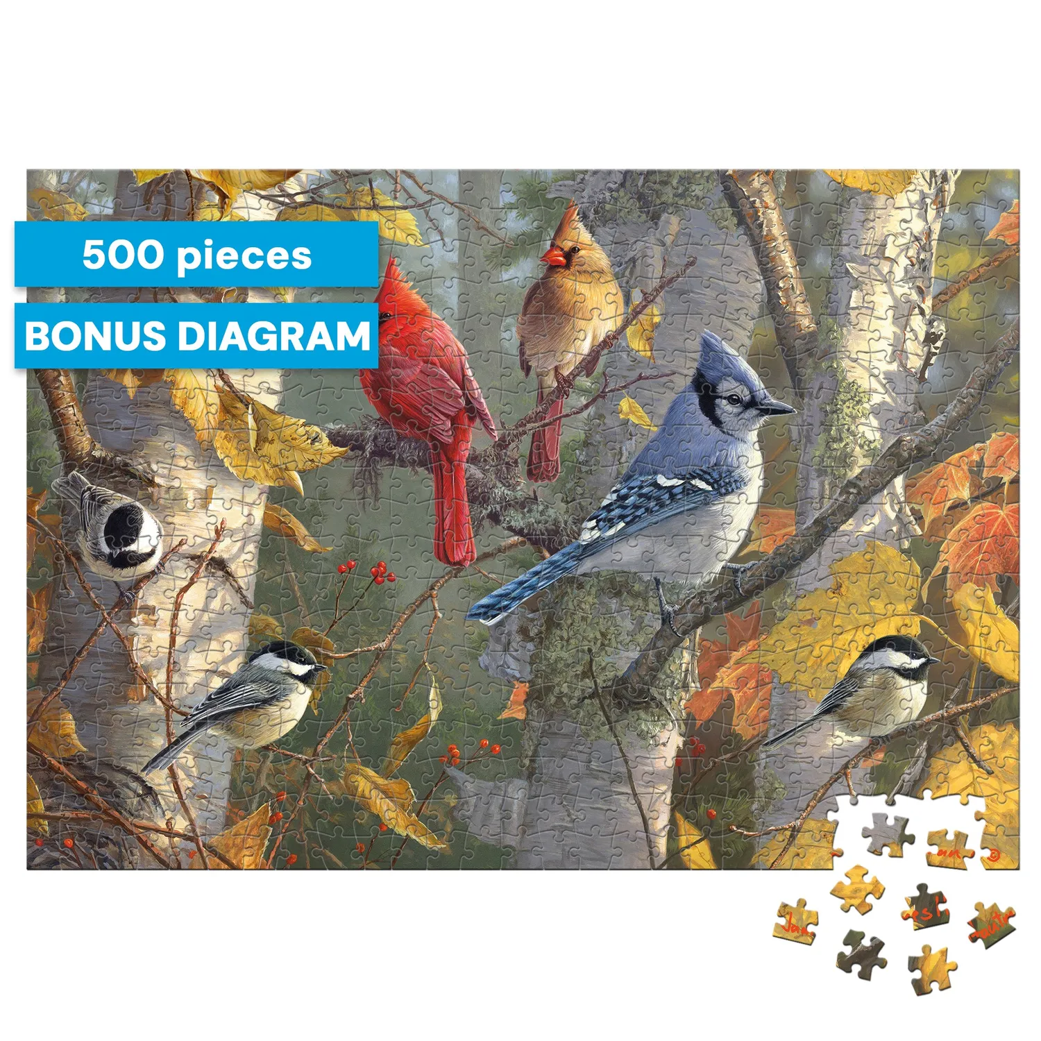 Buffalo Games Fall Birds puslespil 500 brikker fugle