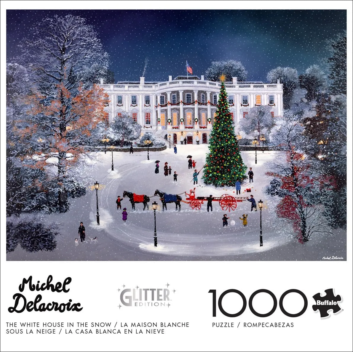 Buffalo Games Michel Delacroix White House Snow 1000 puslespil jul
