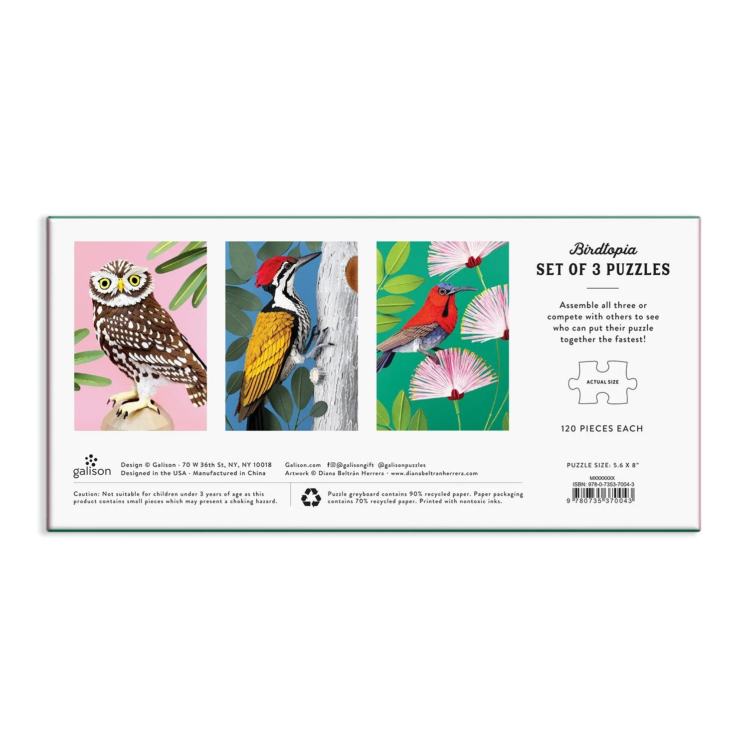 Good Puzzle Co. Birdtopia puslespil sæt 3x120 fugle