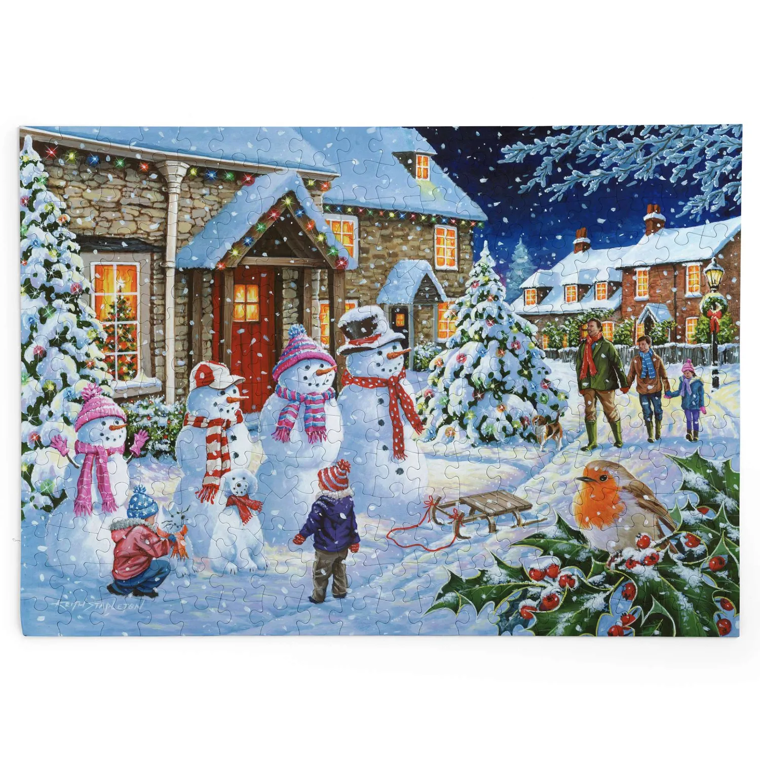 House of Puzzles BIG Snow Family puslespil 250 store brikker jul