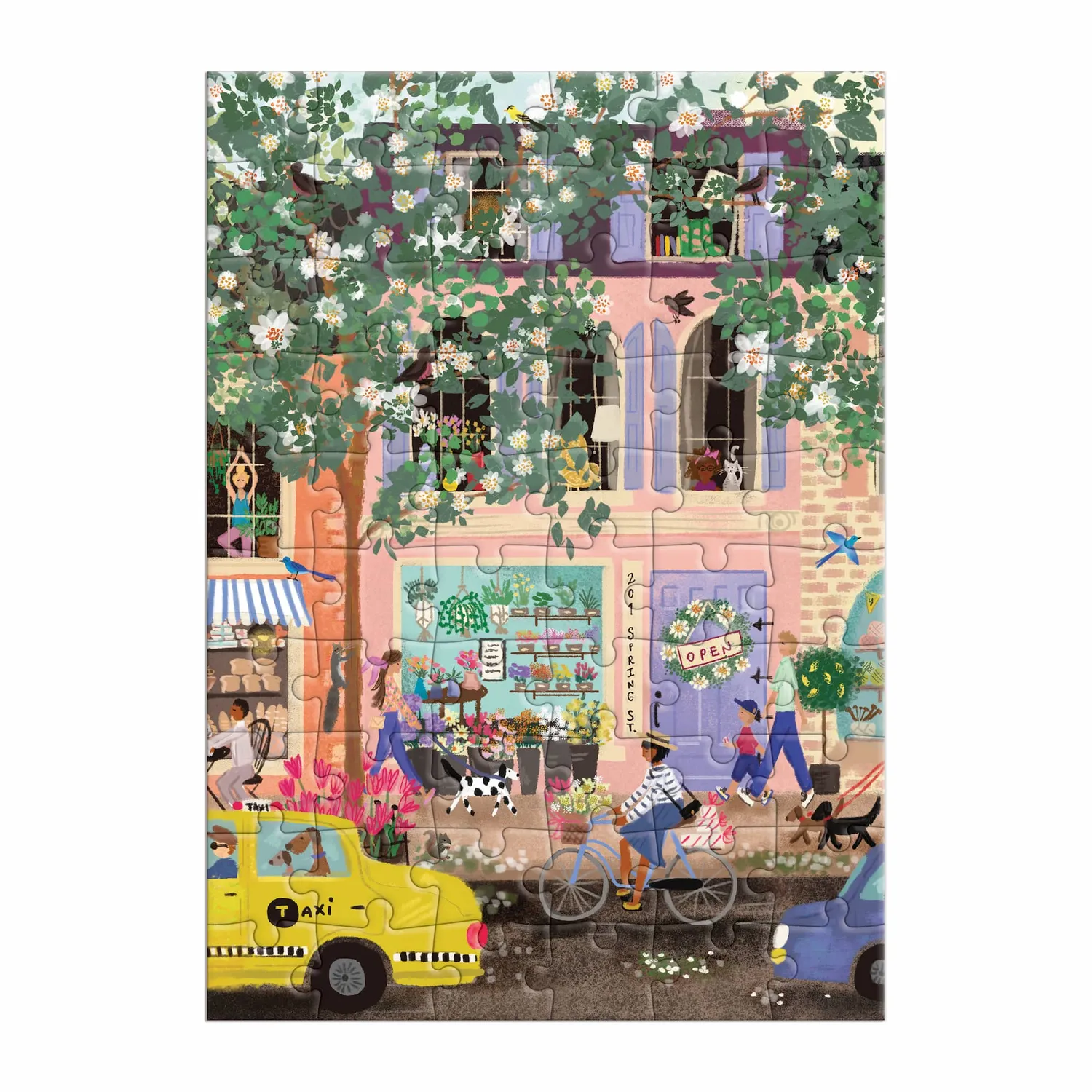 Galison Spring Street puslespil kort 60 brikker by