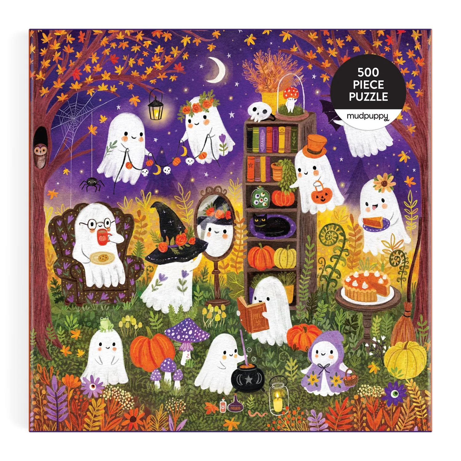 Mudpuppy Ghostly Gathering puslespil 500 brikker halloween