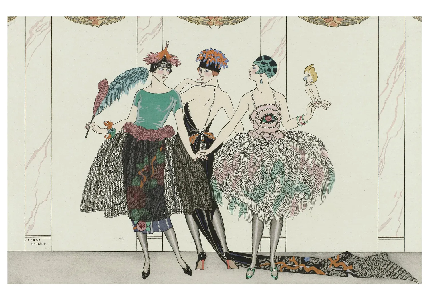Pomegranate George Barbier kortæske art deco sæt humør