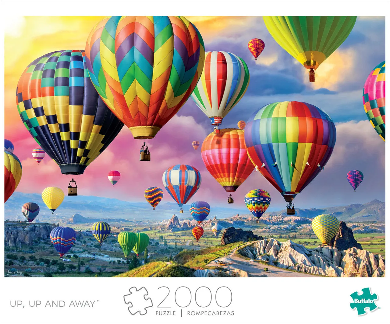Buffalo Games Up, Up and Away puslespil 2000 brikker luftballoner