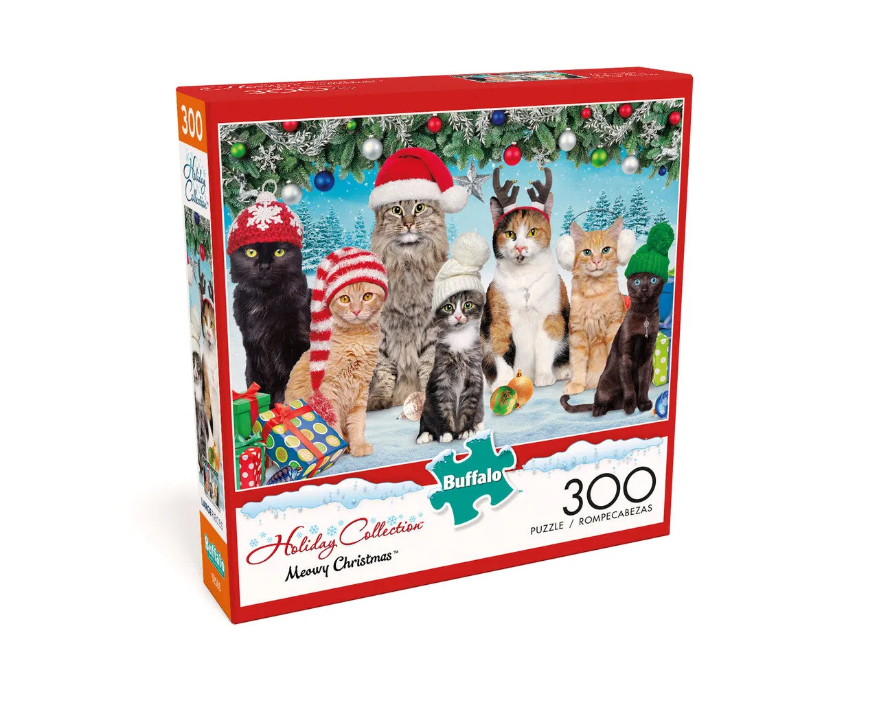 Buffalo Games Meowy Christmas puslespil 300 store brikker katte