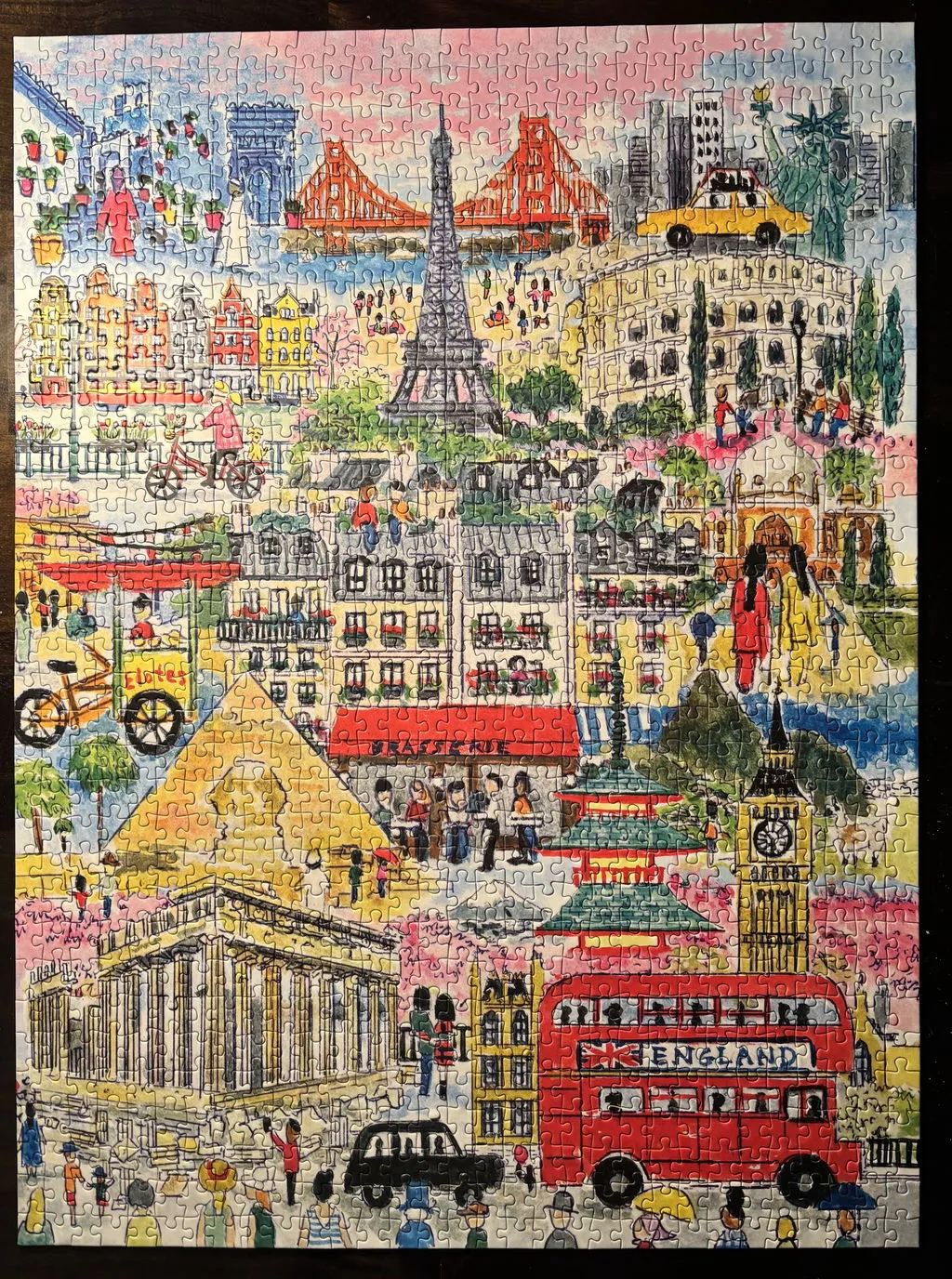 Galison Michael Storrings Cities Around the World puslespil 1000 brikker bymotiv