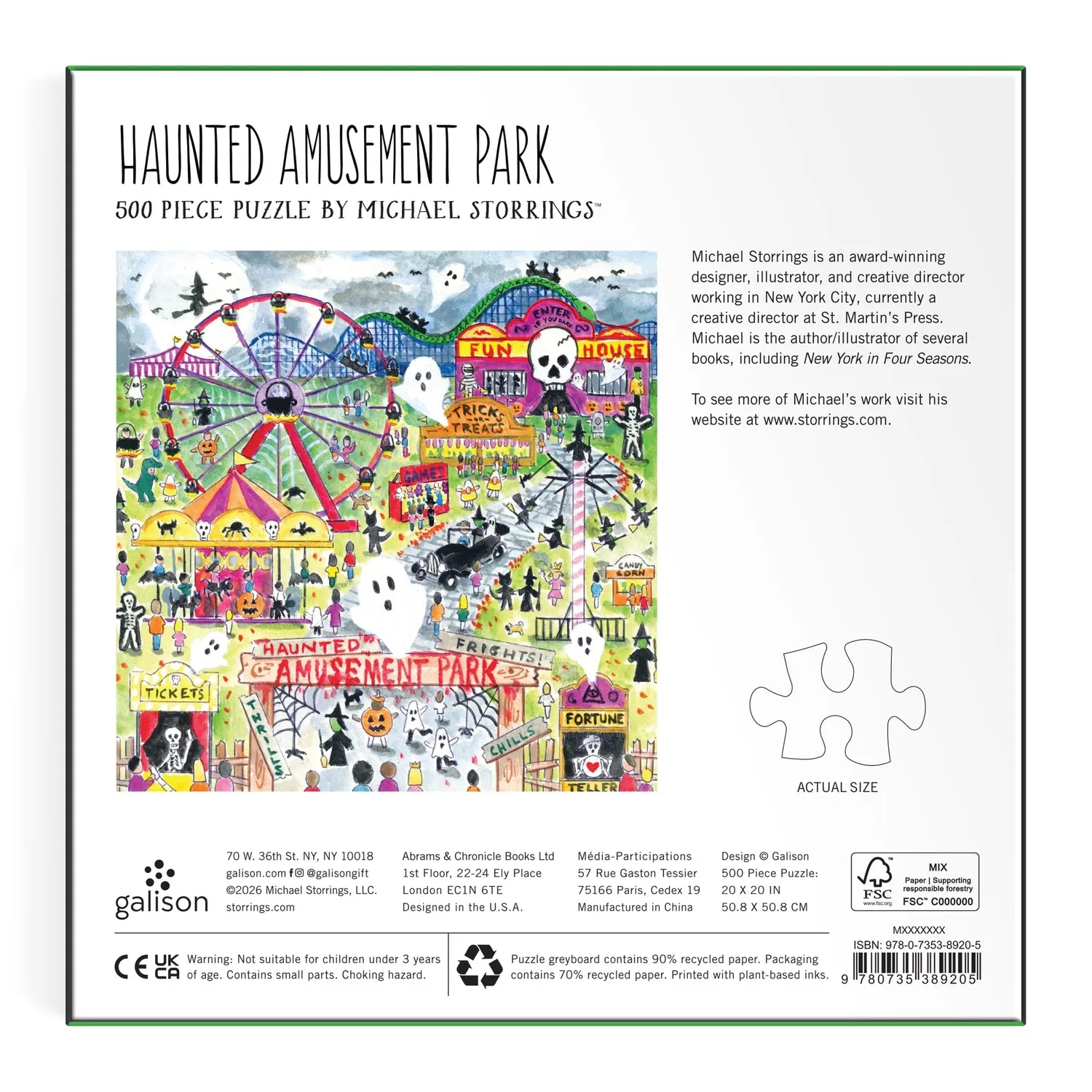 Good Puzzle Co. Michael Storrings Haunted Amusement Park puslespil 500 brikker halloween
