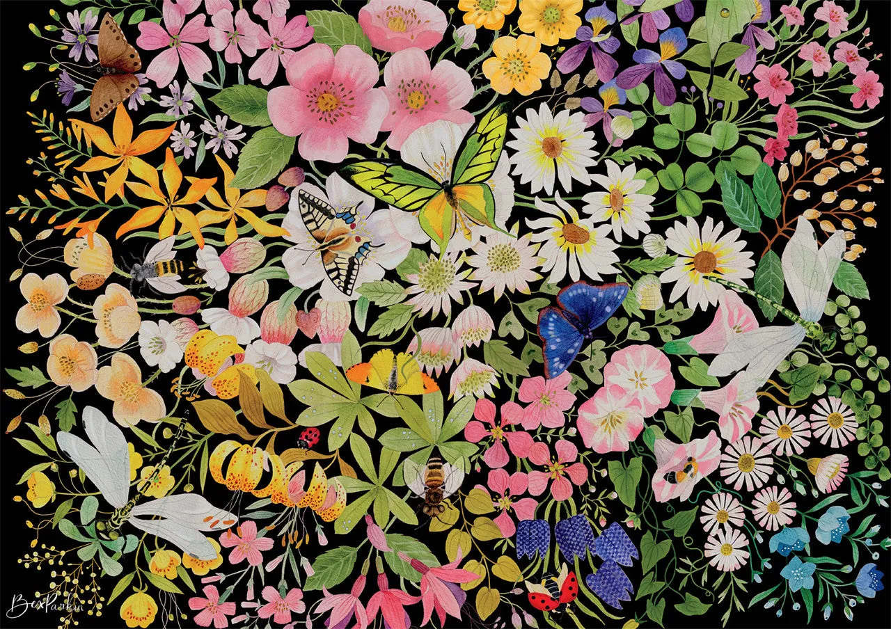 Buffalo Games Bonjour Night Blossoms puslespil 500 brikker blomster