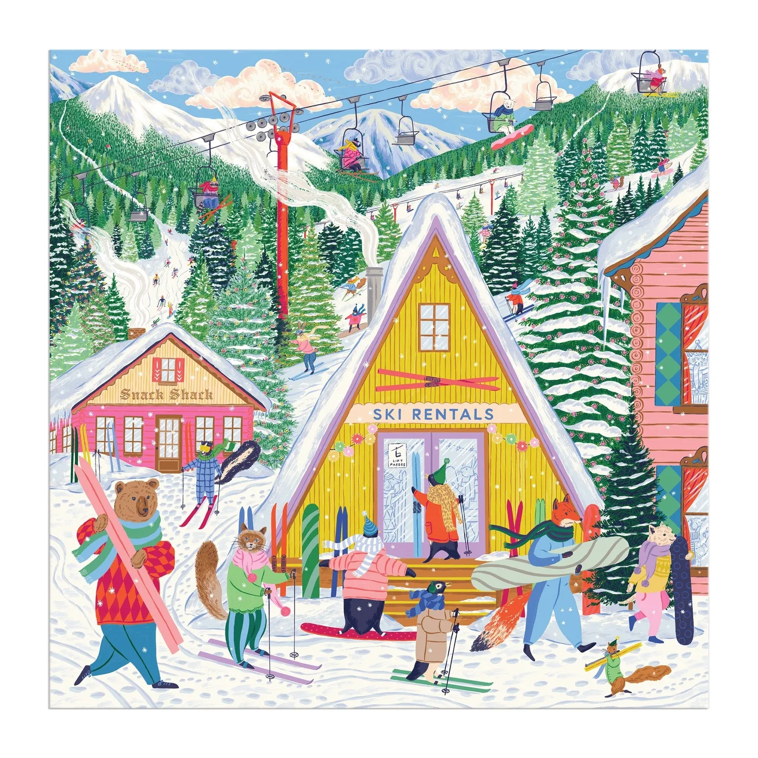Galison Emily Taylor Ski Village puslespil 500 brikker jul