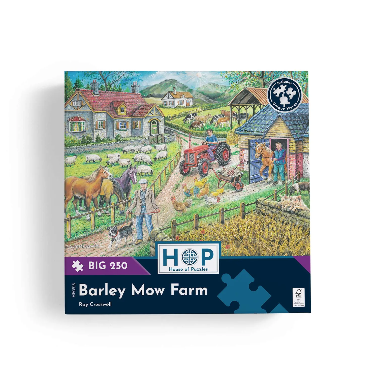 House of Puzzles BIG Barley Mow Farm puslespil 250 brikker XL
