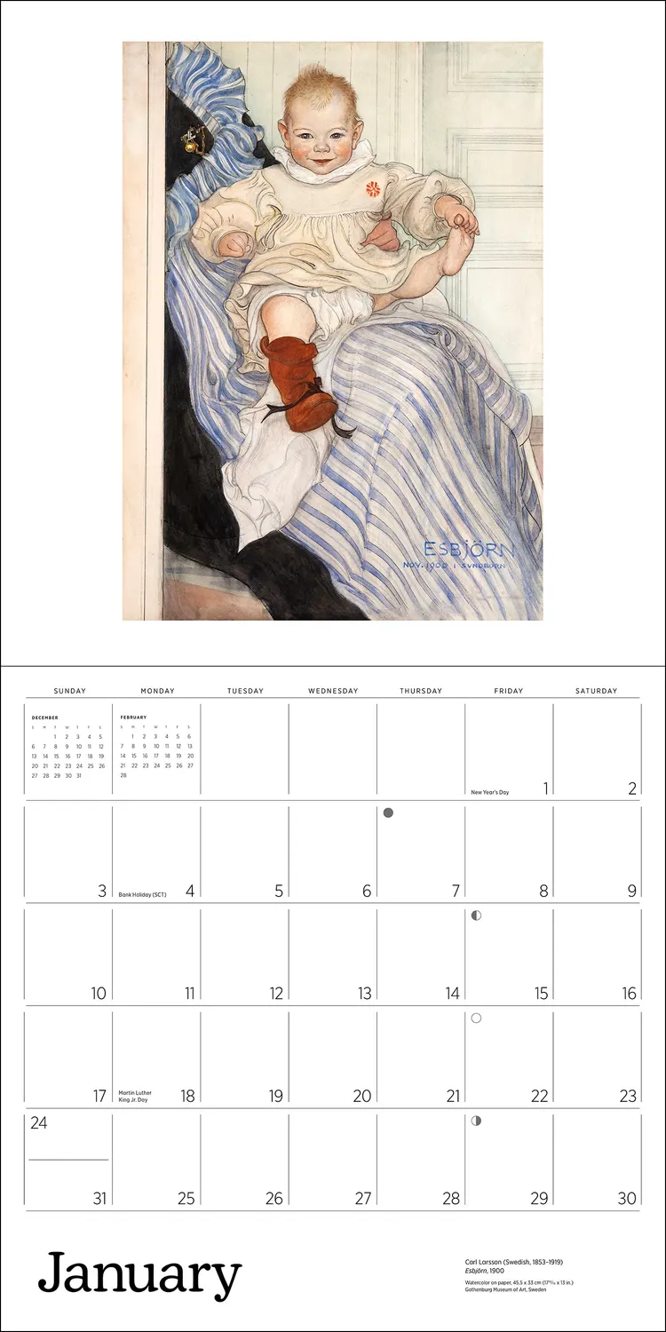 Pomegranate Carl Larsson 2027 vægkalender akvarel