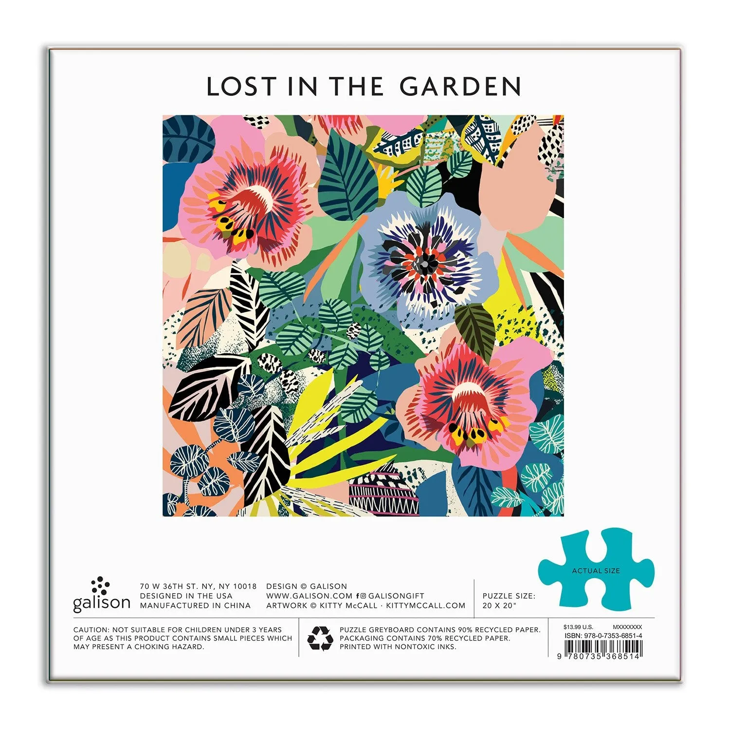 Galison Lost In the Garden puslespil 500 brikker blomster