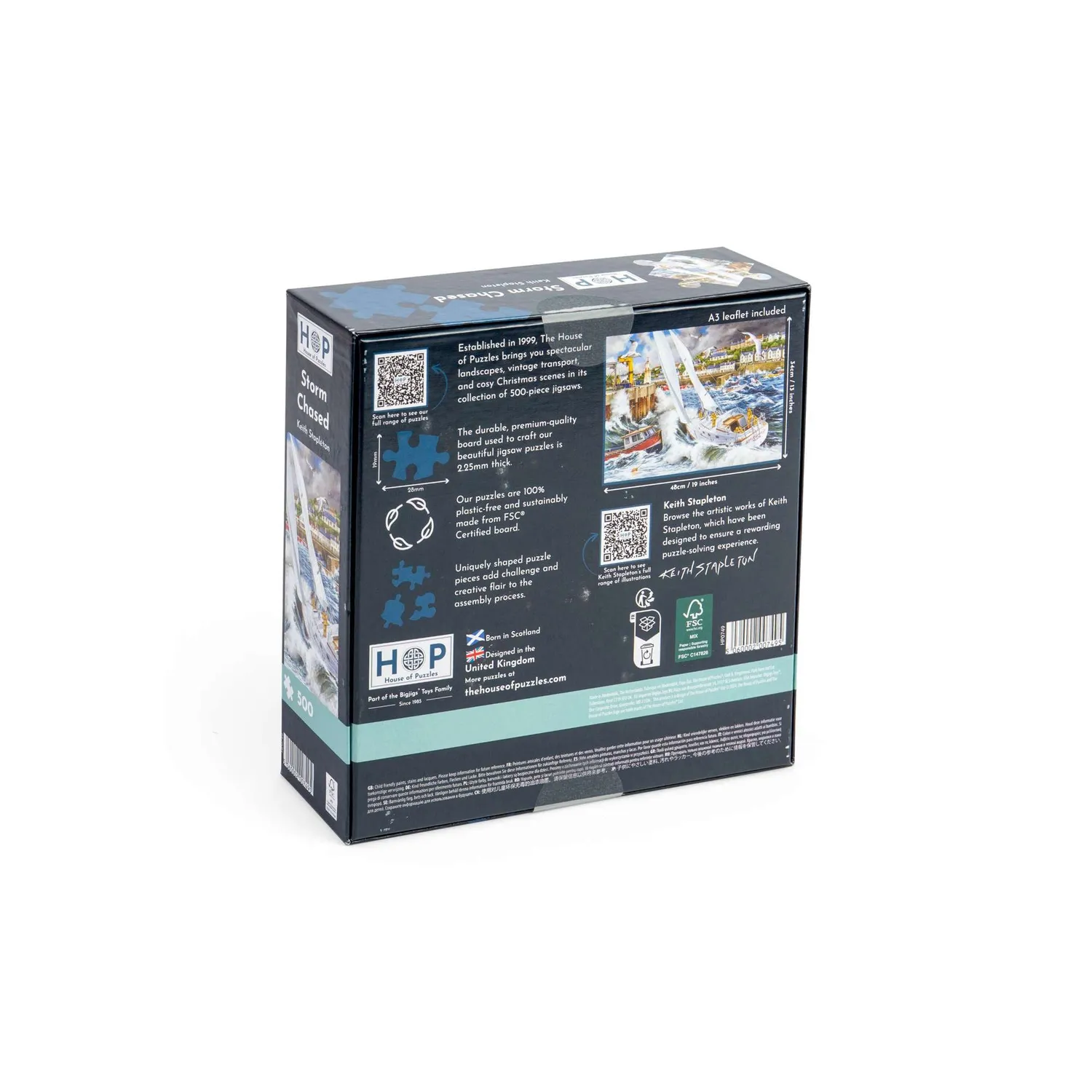 House of Puzzles Storm Chased puslespil 500 brikker kystmotiv